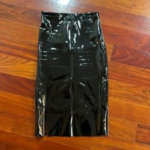 Super sexy black nylon skirt